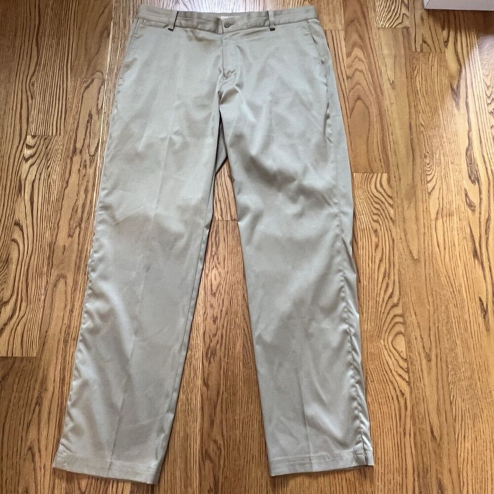 Nike‎ Golf Pants Mens 34x32 M Dri-Fit Performance Chino Stretch Flex Khaki